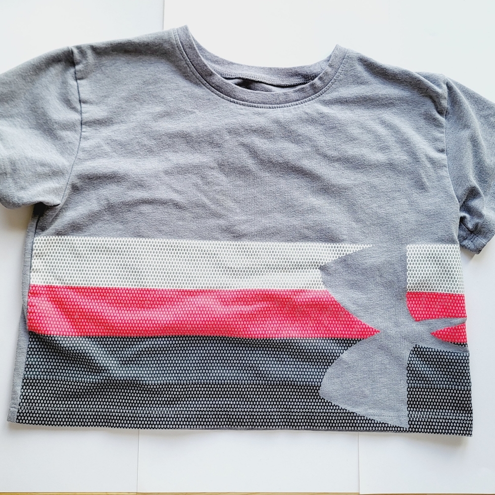 Under Armour Youth Small Tee Shirt Heat Gear YSM JP CH Grey